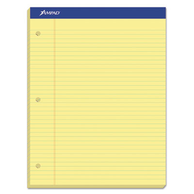 Double Sheet Pads, Narrow Rule, (100) Canary Yellow 8.5 x 11 Sheets