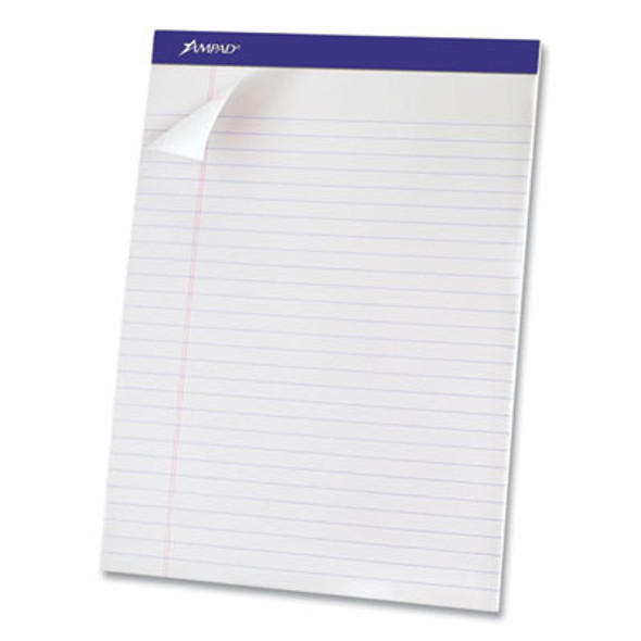 Perforated Writing Pads, Wide/Legal Rule, (50) White 8.5" x 11.75" Sheets, Dozen