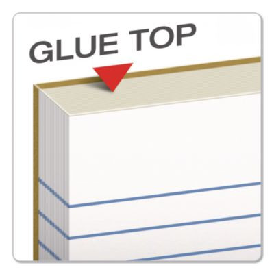 Glue Top Pads, Narrow Rule, (50) White 8.5 x 11 Sheets, Dozen
