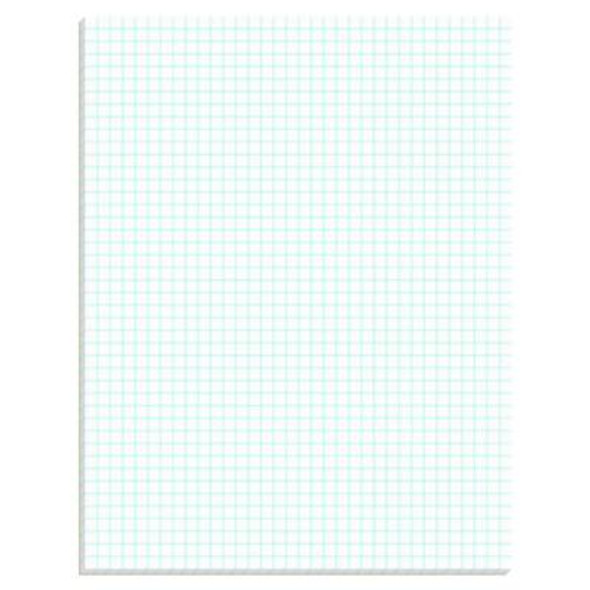 Quadrille Pads, Quadrille Rule (4 Sq/In), 50 White (Heavyweight 20 Lb Bond) 8.5 x 11 Sheets