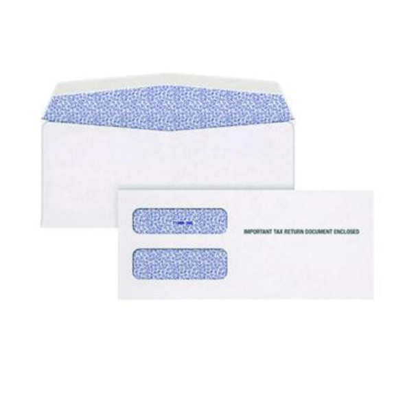 3-Up 1099-Nec Gummed Seal Double-Window Security Tint Envelopes, Commercial Flap, 8.75 x 3.75, White, 24/Pack