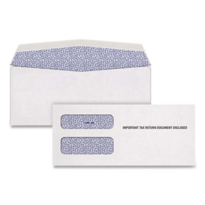 3-Up 1099-Nec Gummed Seal Double-Window Security Tint Envelopes, Commercial Flap, 8.75 x 3.75, White, 24/Pack