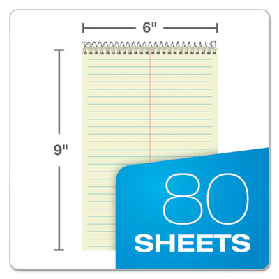 Steno Pads, Tan Cover, Gregg Rule, (80) Green-Tint 6 x 9 Sheets