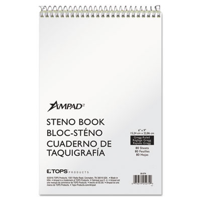 Steno Pads, Tan Cover, Gregg Rule, (80) Green-Tint 6 x 9 Sheets