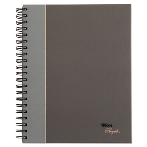 Royale Wirebound Business Notebooks, 1-Subject, Medium/College Rule, Black/Gray Cover, (96) 10.5 x 8 Sheets