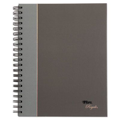 Royale Wirebound Business Notebooks, 1-Subject, Medium/College Rule, Black/Gray Cover, (96) 10.5 x 8 Sheets