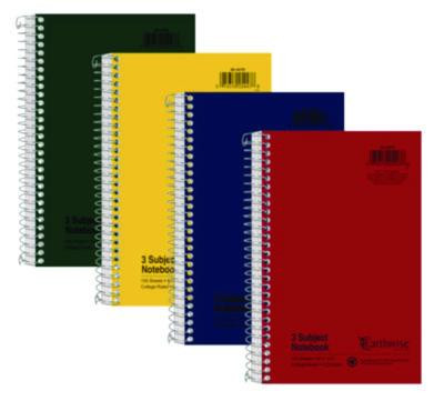 Earthwise By Oxford Recycled Small Notebooks, 3-Subject, Medium/College Rule, Randomly Assorted Covers, (150) 9.5 x 6 Sheets