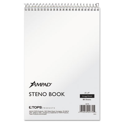 Steno Pads, Tan Cover, Gregg Rule, (80) White 6 x 9 Sheets