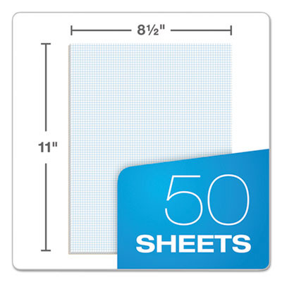 Quadrille Pads, Quadrille Rule (8 Sq/In), (50) White 8.5 x 11 Sheets