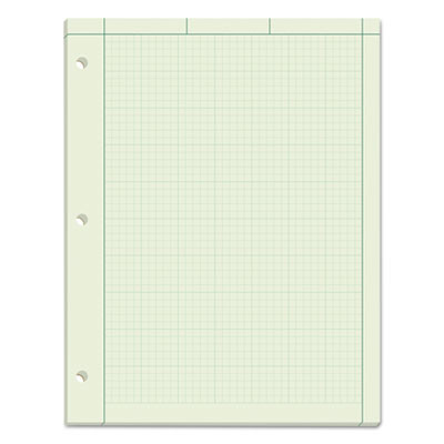Engineering Computation Pads, Green Cover, Quadrille Rule (5 Sq/In, 1 Sq/In), (100) Green-Tint 8.5 x 11 Sheets