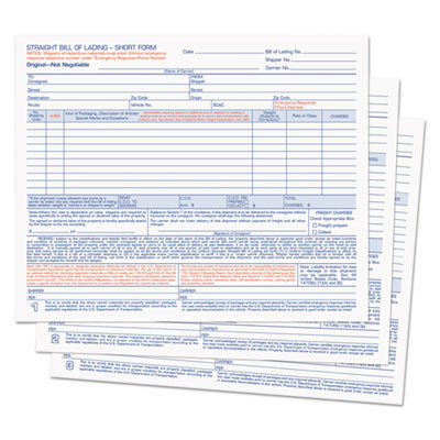 Hazardous Material Short Form, Three-Part Carbonless, 7 x 8.5, 50 Forms Total