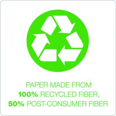 Earthwise Recycled Paper Legal Pads, Wide/Legal Rule, (40) White 5 x 8 Sheets, 6/Pack