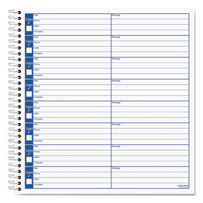 Voice Message Log Books, One-Part (No Copies), 8 x 1, 8 Forms/Sheet, 800 Forms Total