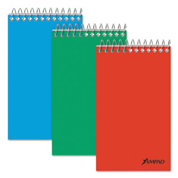 Memo Pads, Narrow Rule, Assorted Cover Colors, 60 White 3 X 5 Sheets, 3/Pack