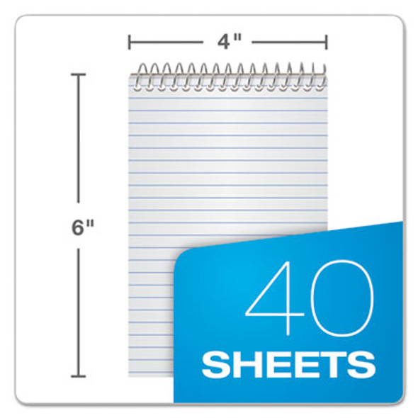 Memo Pads, Narrow Rule, Assorted Cover Colors, 40 White 4 X 6 Sheets, 3/Pack