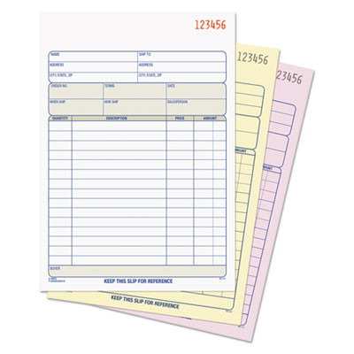 Sales Order Book, Three-Part Carbonless, 7.94 x 5.56, 50 Forms Total