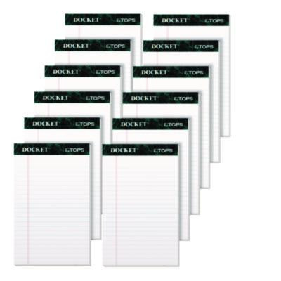 Docket Ruled Perforated Pads, Narrow Rule, (50) White 5 x 8 Sheets, 12/Pack