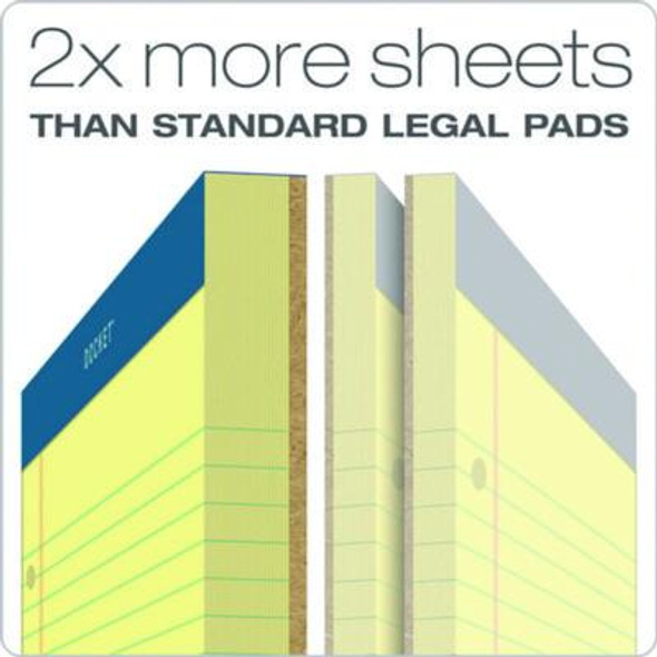Double Docket Ruled Pads With Extra Sturdy Back, Medium/College Rule, 100 Canary-Yellow 8.5 X 11.75 Sheets