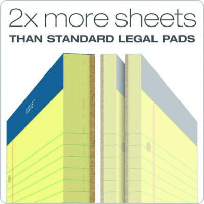 Double Docket Ruled Pads With Extra Sturdy Back, Medium/College Rule, (100) Canary Yellow 8.5 x 11 Sheets
