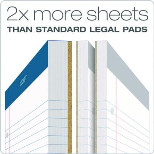 Double Docket Ruled Pads With Extra Sturdy Back, Medium/College Rule, 100 White 8.5 X 11.75 Sheets