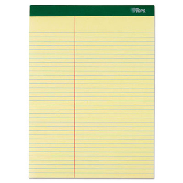 Double Docket Ruled Pads, Pitman Rule Variation (Offset Dividing Line - 3" Left), 100 Canary 8.5 X 11.75 Sheets, 6/Pack