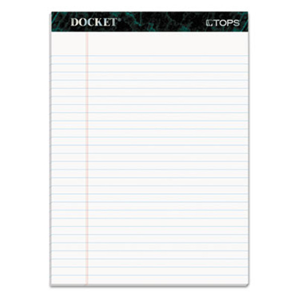 Docket Ruled Perforated Pads, Wide/Legal Rule, (50) White 8.5 x 11 Sheets, 12/Pack