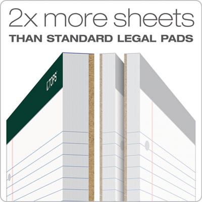 Double Docket Ruled Pads, Wide/Legal Rule, (100) White 8.5 x 11 Sheets, 6/Pack