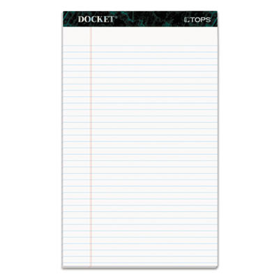 Docket Ruled Perforated Pads, Wide/Legal Rule, (50) White 8.5 x 14 Sheets, 12/Pack