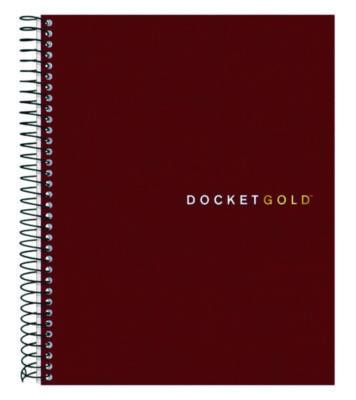 Docket Gold Planner, Project-Management Format With Narrow Ruling, Black Paperboard Cover, (70) 8.5 x 6.75 Sheets