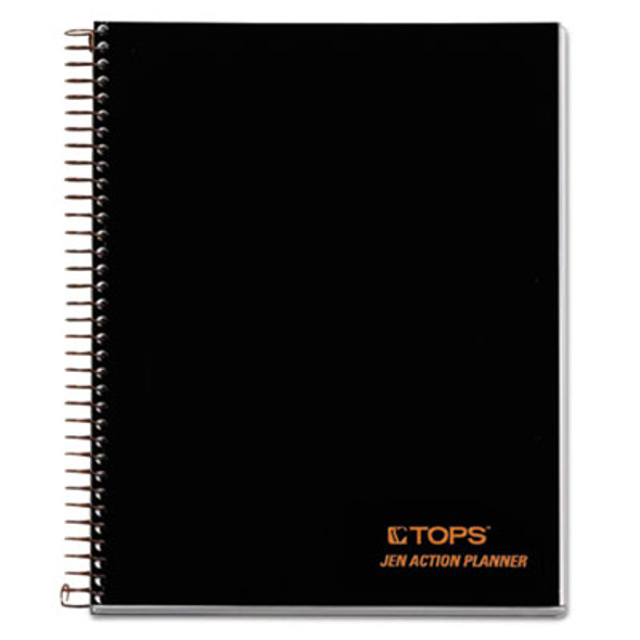 Jen Action Planner, 1-Subject, Narrow Rule, Black Cover, (84) 8.5 x 6.75 Sheets