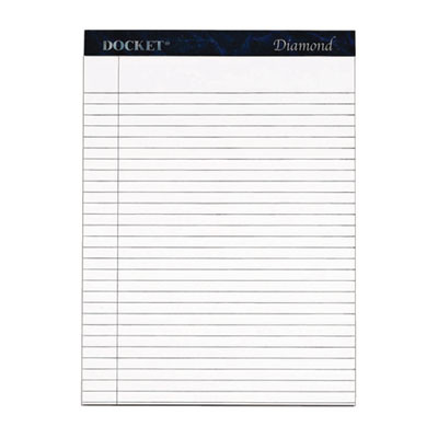 Docket Diamond Ruled Pads, Wide/Legal Rule, (50) White 8.5 x 11 Sheets, 2/Box
