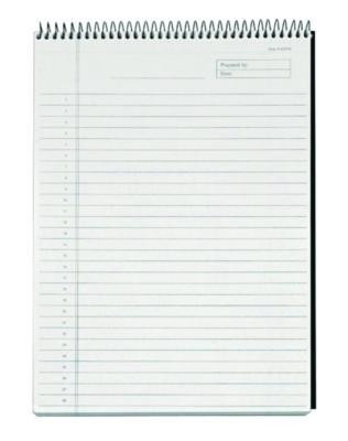 Docket Diamond Top-Wire Ruled Planning Pad, Black Cover, Wide/Legal Rule, (60) White 8.5 x 11 Sheets
