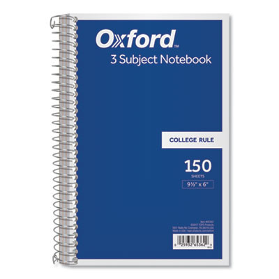 Coil-Lock Wirebound Notebook, 3-Subject, Medium/College Rule, Randomly Assorted Cover Color, (150) 9.5 x 6 Sheets