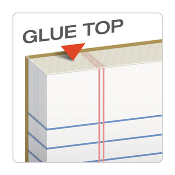"The Legal Pad" Glue Top Pads, Wide/Legal Rule, 50 White 8.5 X 11 Sheets, 12/Pack