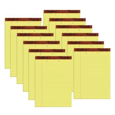 "The Legal Pad" Ruled Perforated Pads, Wide/Legal Rule, (50) Canary 8.5 x 11 Sheets, 12/Pack