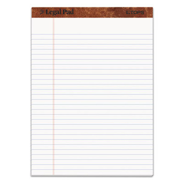 "The Legal Pad" Ruled Perforated Pads, Wide/Legal Ruled, (50) White 8.5 x 11.75 Sheets, Dozen