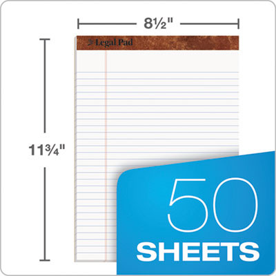 "The Legal Pad" Ruled Perforated Pads, Wide/Legal Rule, (50) White 8.5 x 11 Sheets