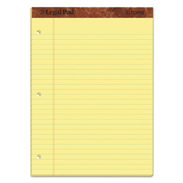 "The Legal Pad" Ruled Perforated Pads, Wide/Legal Rule, (50) Canary-Yellow 8.5 x 11.75 Sheets, Dozen