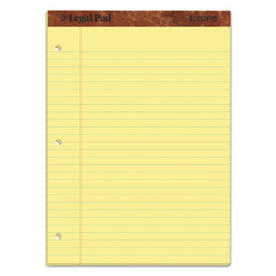 "The Legal Pad" Ruled Perforated Pads, Wide/Legal Rule, (50) Canary Yellow 8.5 x 11 Sheets, Dozen