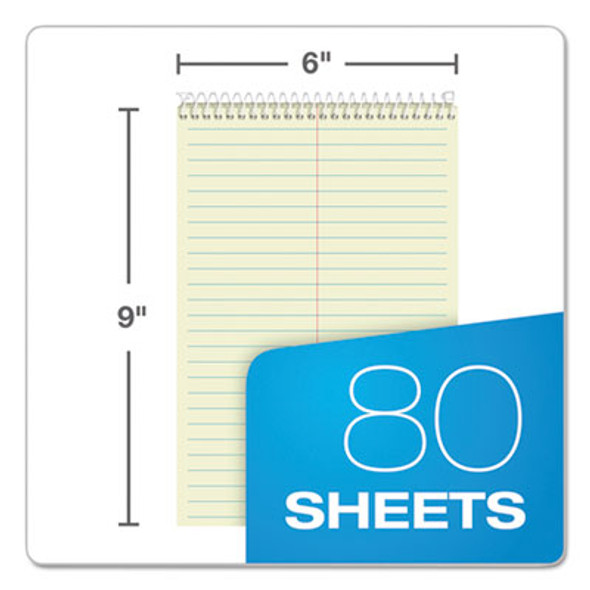 Steno Pad, Gregg Rule, Assorted Cover Colors, 80 Green-Tint 6 X 9 Sheets, 4/Pack