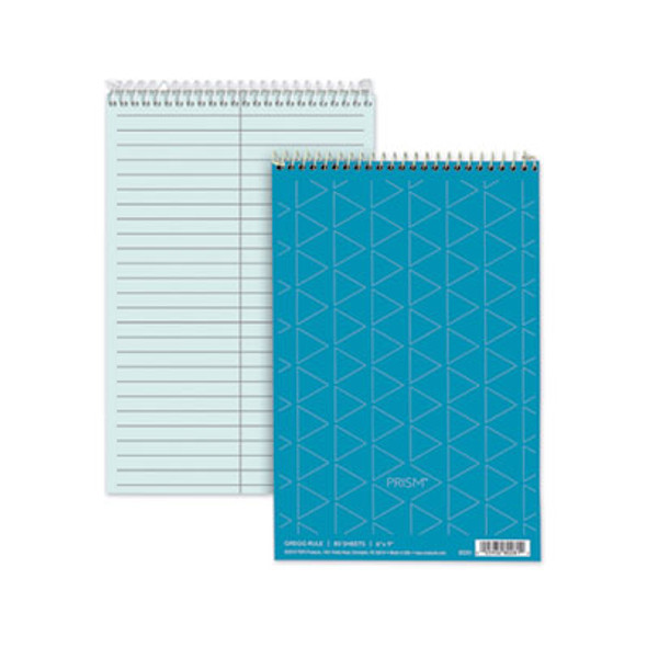 Prism Steno Pads, Blue Cover, Gregg Rule, (80) Blue 6 x 9 Sheets, 4/Pack