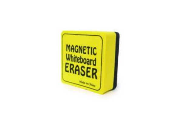 Magnetic Whiteboard Eraser, 2" x 2" x 1", Yellow, 12/Pack