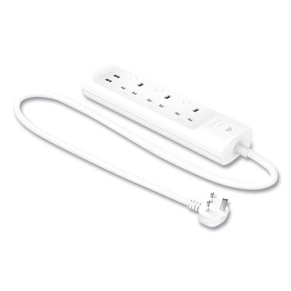 Kasa Smart Wifi 3-Outlet Power Strip, 3 Ac Outlets/2 Usb Ports, White