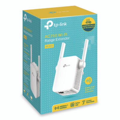 Re205 Ac750 Wi-Fi Range Extender, 1 Port, Dual-Band 2.4 Ghz/5 Ghz