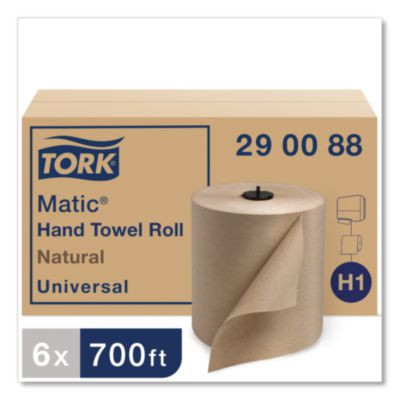 Matic Hardwound Roll Towel, 1-Ply, 7.7" x 700 Ft, Natural, 857/Roll, 6 Rolls/Carton