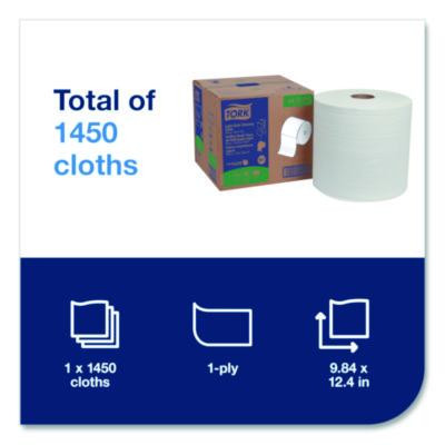Light Duty Cleaning Cloth, Giant Roll, 1-Ply, 9 x 12.4, White, 1,450 Sheet Roll/Carton
