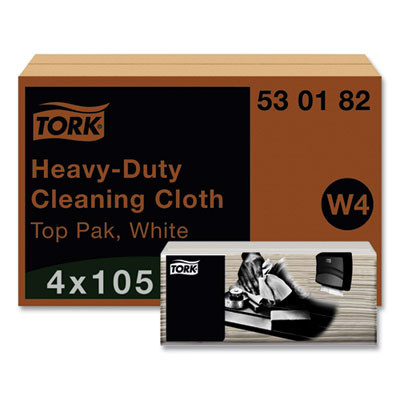 Heavy-Duty Cleaning Cloth, 14 x 16.34, White, 105/Pack, 4 Packs/Carton