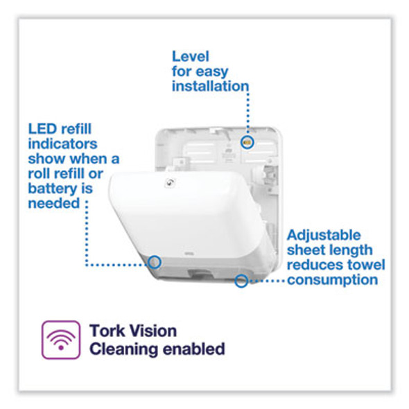 Elevation Matic Hand Towel Roll Dispenser With Intuition Sensor, 13 x 8 x 14.5, White