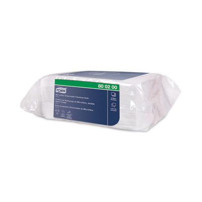 Microfiber Disposable Cleaning Cloth, 1-Ply, 11.6 x 13.4, Unscented, White, 40 Wipes/Pack, 8 Packs/Carton