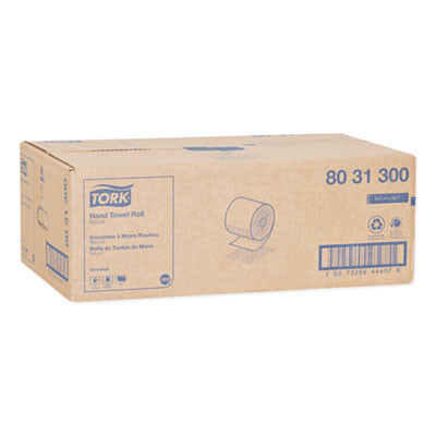 Universal Hand Towel Roll, Notched, 1-Ply, 8" x 800 Ft, Natural, 6 Rolls/Carton